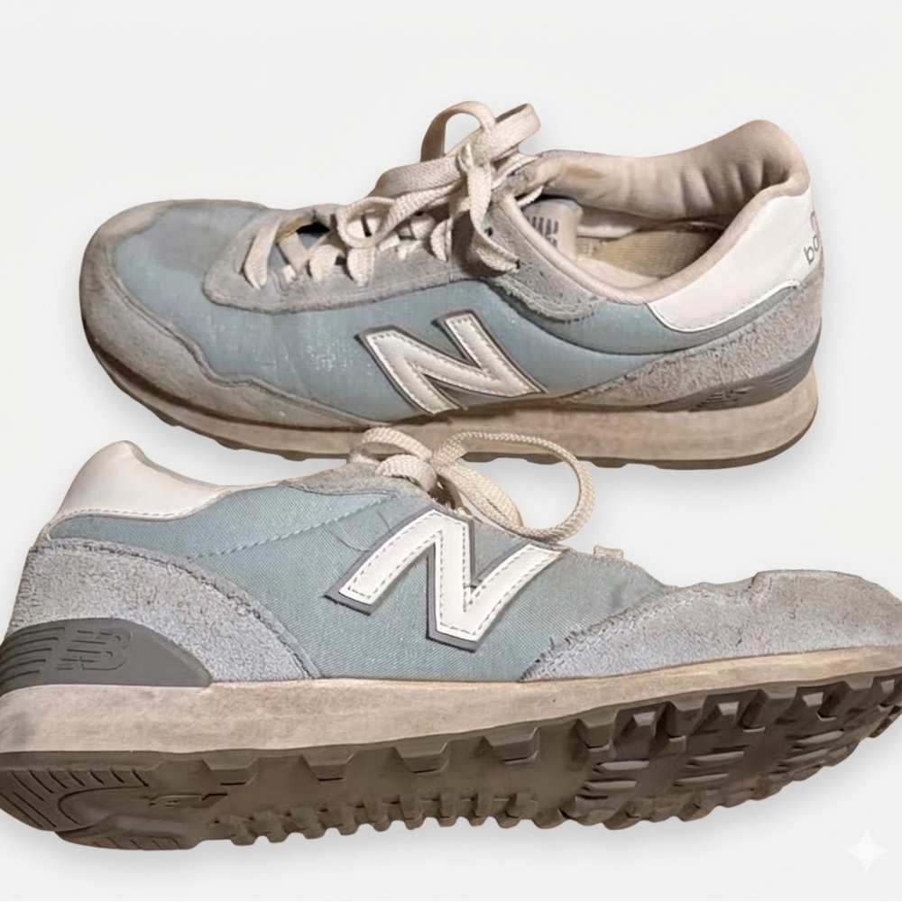 New Balance Light Blue and White Sneakers